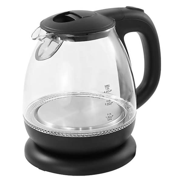 Elite Cuisine Elite EKT0501 Black 1l Electric Glass Water Kettle