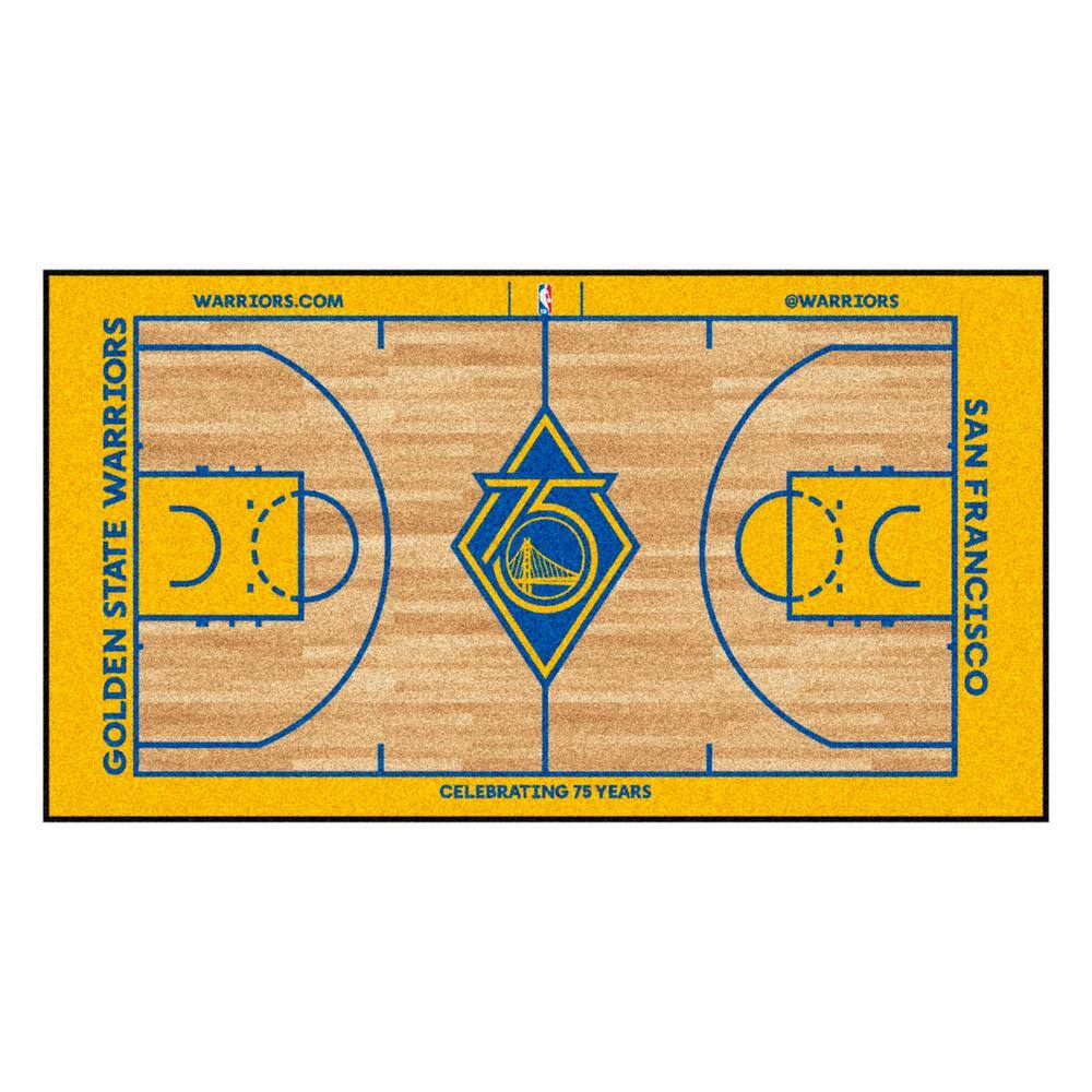 FANMATS NBA Golden State Warriors 3 ft. x 5 ft. Large Court Runner Rug 9264  - The Home Depot