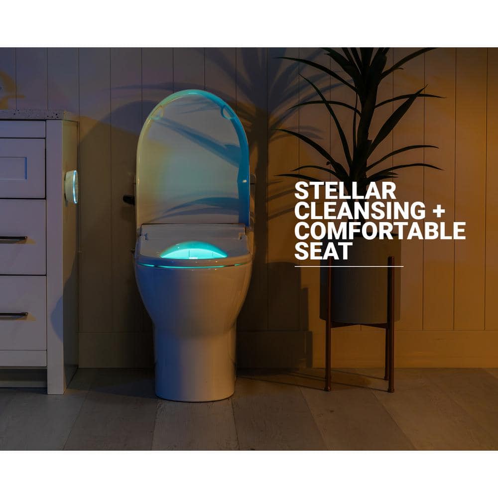 Ultra Slim White Electric Elongated Bidet Toilet Seat