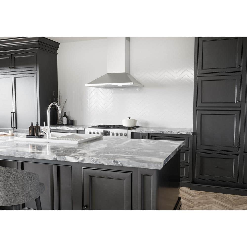 Venezia 36" Stainless Steel Wall Mounted Range Hood with LED Light