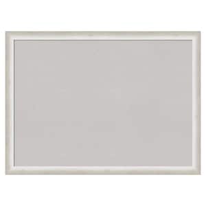 2-Tone Silver Wood Framed Grey Corkboard 30 in. x 22 in. Bulletin Board Memo Board
