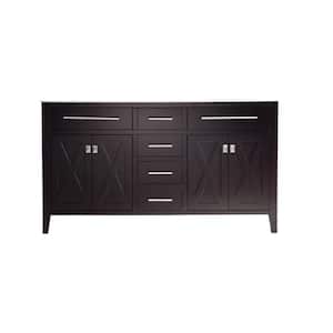 Wimbledon 59.06 in. W x 21.63 in. D x 33.88 in. H Bath Vanity Cabinet without Top in Brown