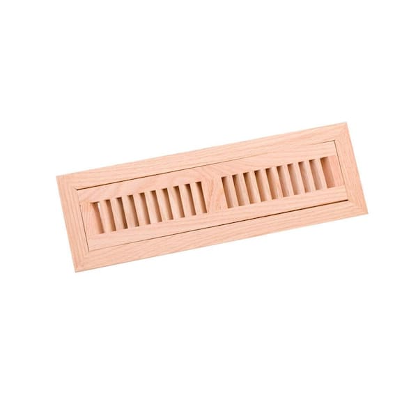 Zoroufy 2 25 In X 12 In Wood Red Oak Unfinished Flush Mount Vent Register 20101 The Home Depot