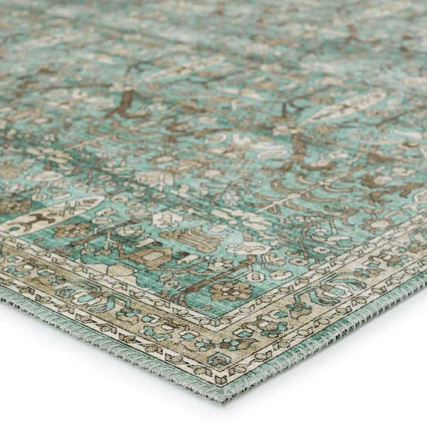 Nikki Chu Razi Green/Tan 9 ft. x 12 ft. Trellis Rectangle Area Rug