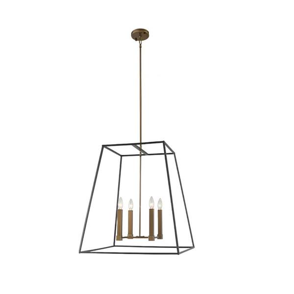 NoirEdge 4-Light Bronze Pendant Light Minimalist Chandelier UPC908 ...