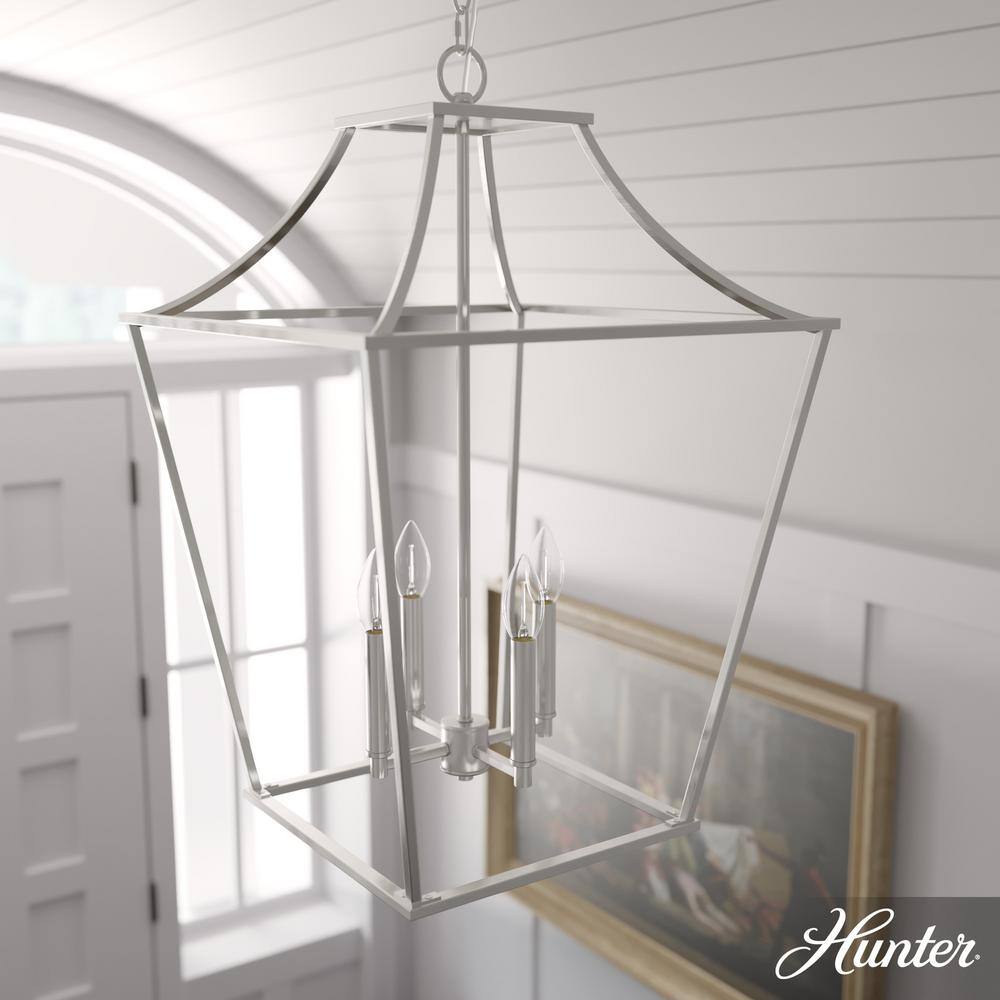 Laurel Ridge Brushed Nickel LED Lantern Pendant Light, 18.5"