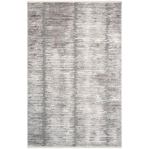 Abstract Hues Grey White 3 ft. x 5 ft. Abstract Contemporary Area Rug