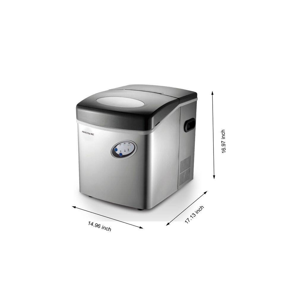 48 lb. Black Stainless Steel Freestanding Ice Maker with LED Control