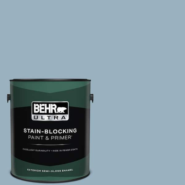 BEHR ULTRA 1 gal. #ECC-32-1 Cloudless Day Semi-Gloss Enamel Exterior Paint & Primer