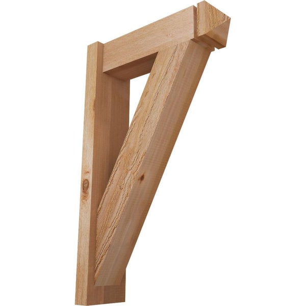 Ekena Millwork 6 in. x 32 in. x 20 in. Western Red Cedar Traditional Arts and Crafts Rough Sawn Outlooker