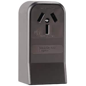 Pass & Seymour 50 Amp 125/250 Volt 3-Pole 3-Wire Non-Grounding Surface Mount Range Single Outlet Receptacle, Black