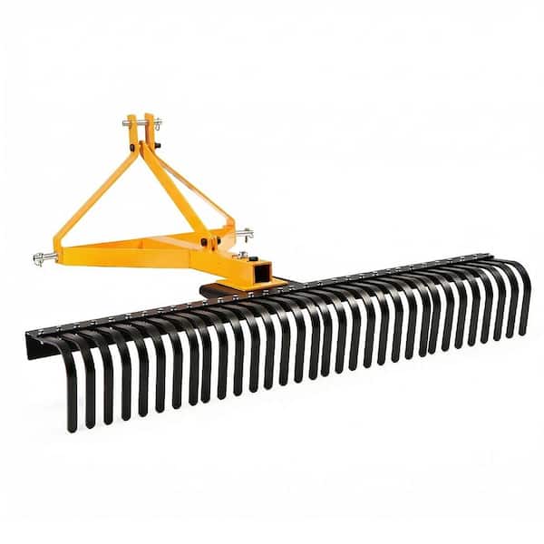 TITANKIT PRO 61 in. Steel Point Landscape Rake with 360° Swiveling ...