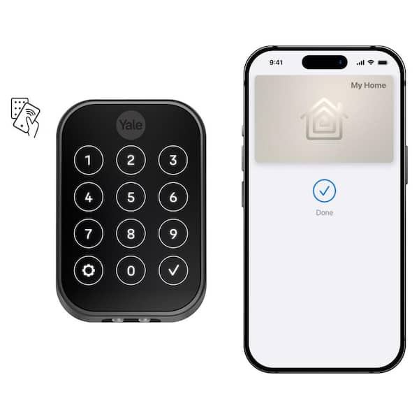 Assure Lock 2-Plus with Home Keys and Wi-Fi; Black Suede Single Cylinder Deadbolt