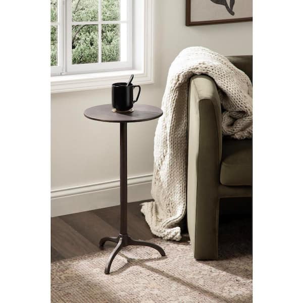 Henshall 12 in. Bronze Round Metal End Table