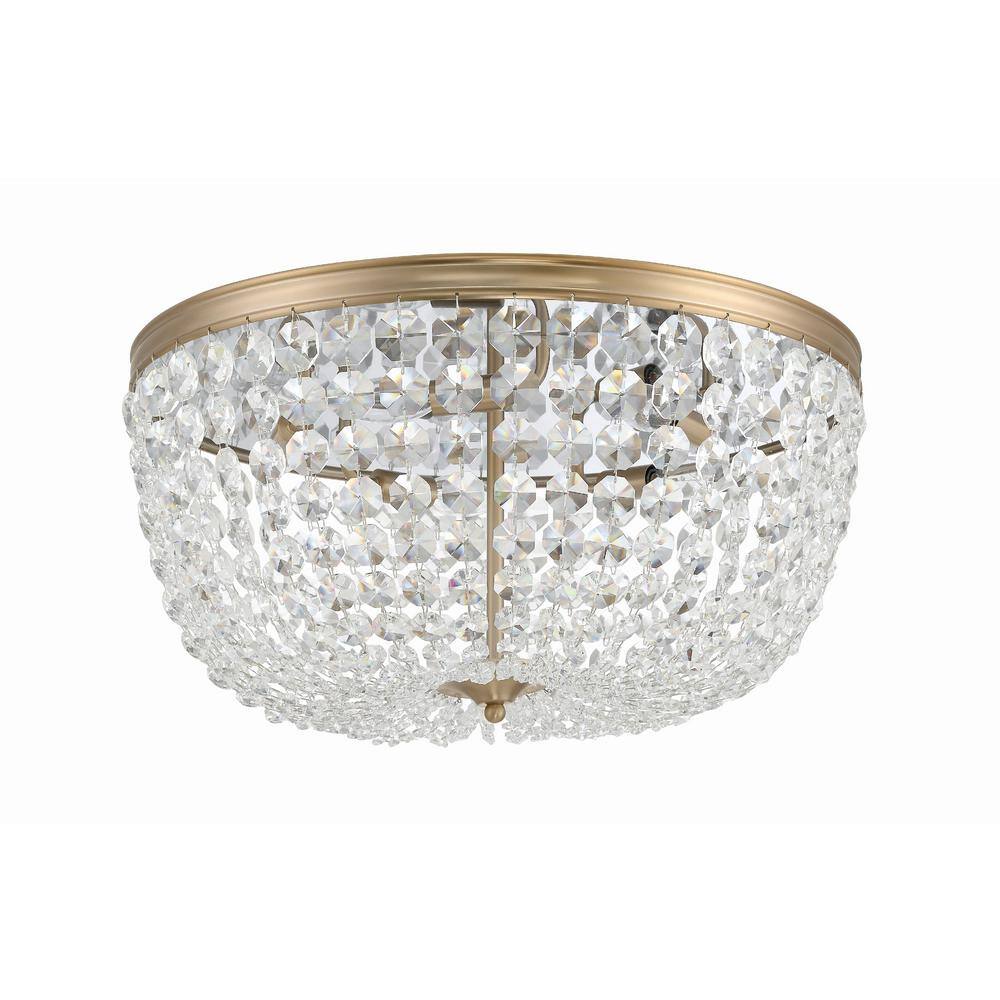 Nola Vibrant Gold 5-Light Crystal Flush Mount