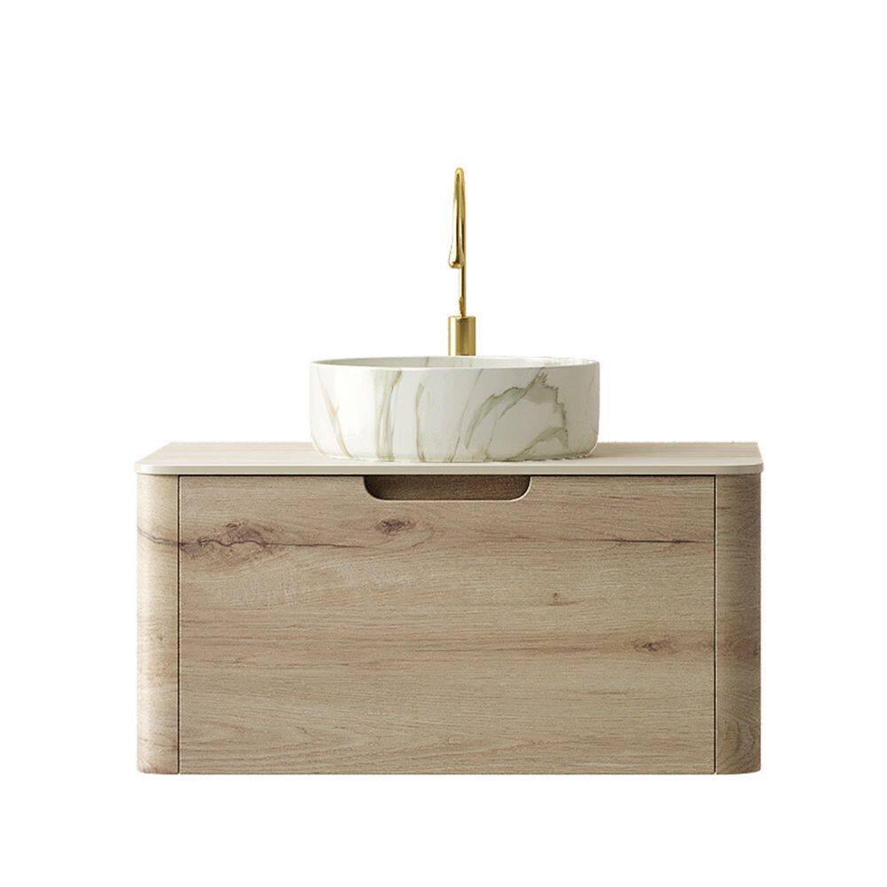 30 in. Wall-Mounted White Oak Bath Vanity with White Oak Sintered Stone Top Assembled price history on PriceWatchPro