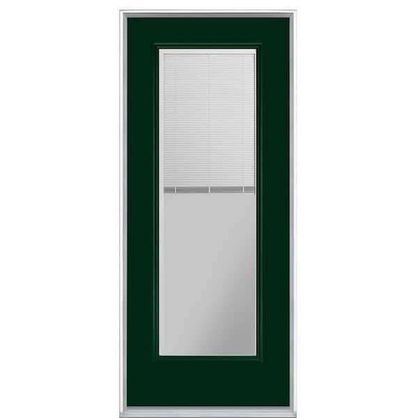 Masonite 32 in. x 80 in. Mini Blind Right-Hand Inswing Painted Steel Prehung Front Exterior Door No Brickmold