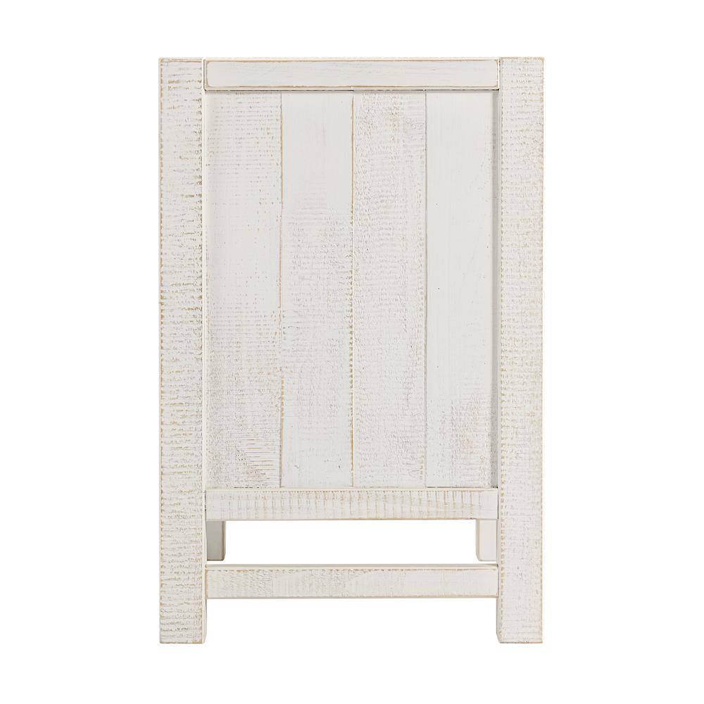 Windsor Driftwood White 2-Drawer Pine Wood Nightstand