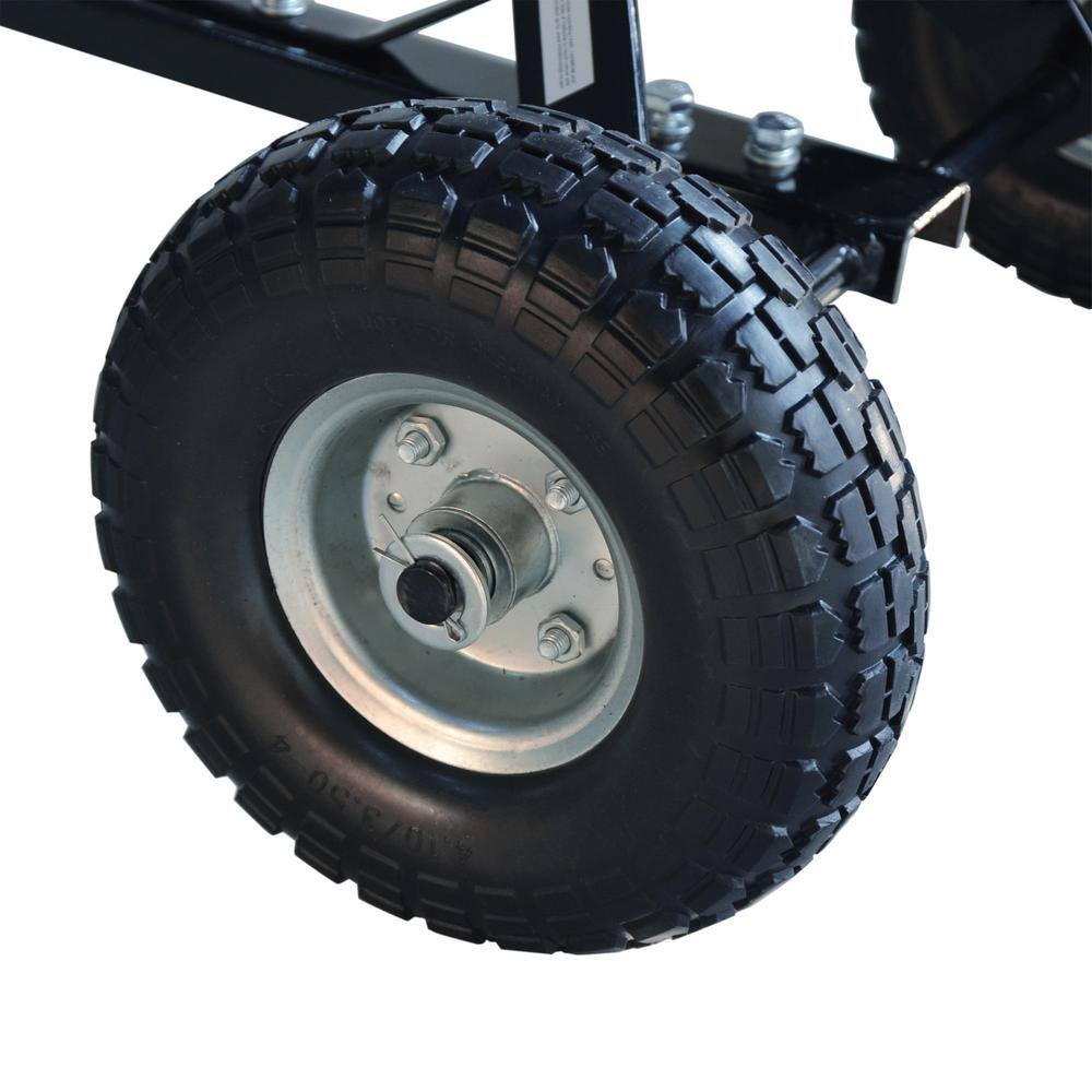 Heavy-Duty Black Metal Trailer Dolly with Flat-Free Tires