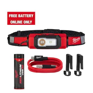 600 Lumens LED REDLITHIUM USB 360-Degree Visibility Hard Hat Headlamp