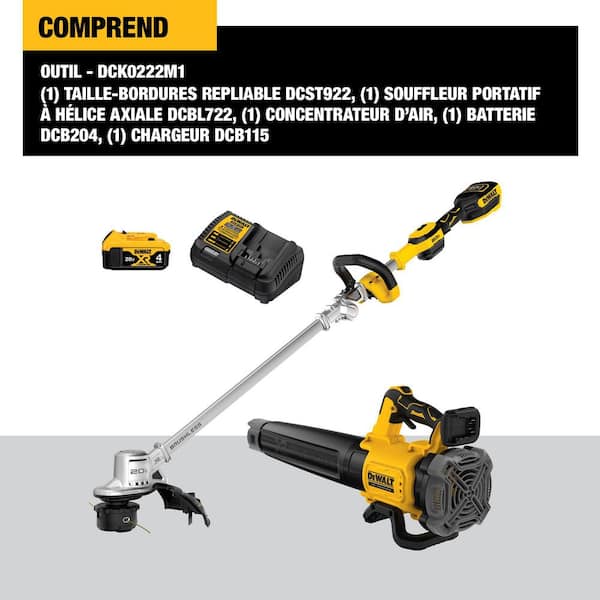 20V MAX Cordless Battery Powered String Trimmer & Blower Combo Kit with (1) 4 Ah Battery & Charger