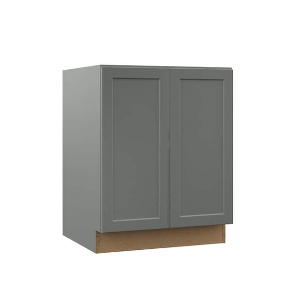 Hampton Bay Designer Series Melvern Storm Gray Shaker Assembled Full Height Door Base Kitchen Cabinet (27 in. x 34 in. x 23 in.)