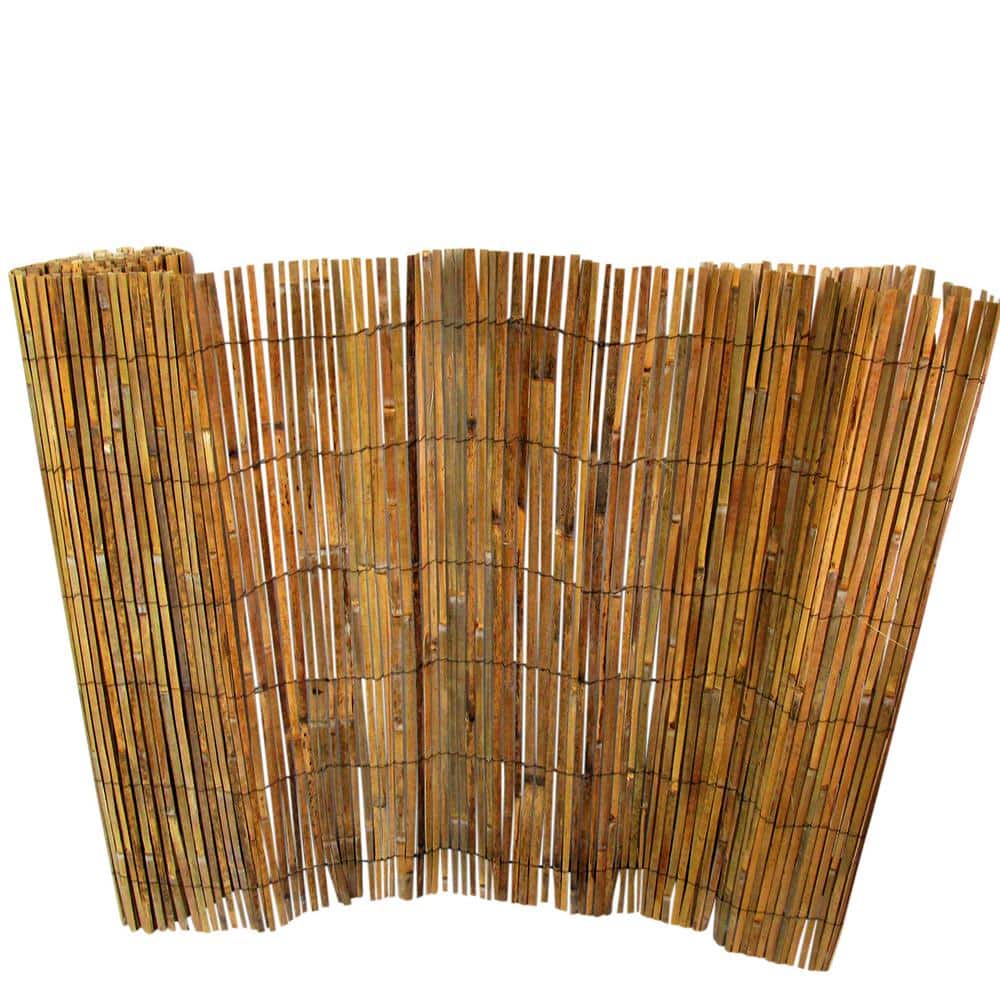 Natural Bamboo Slat Rolled Garden Fence, 4ft x 14ft