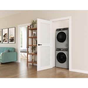 800 Series 4 cu. ft. Smart ventless Compact Stackable Front Load Electric Dryer in Pearl Steel, ENERGY STAR