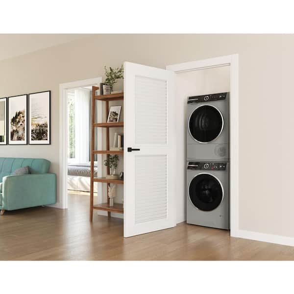 800 Series 24 in. 4 cu. ft. Stackable Ventless Compact Front Load Smart Electric Dryer in Pearl Steel, ENERGY STAR