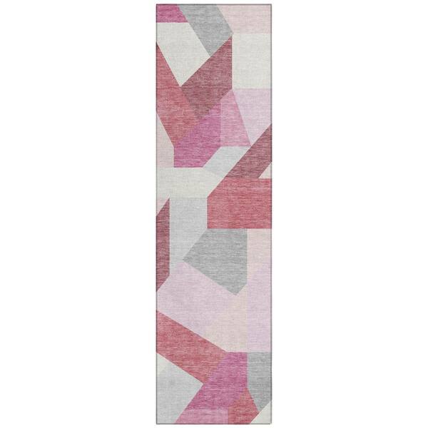 Chantille Machine Washable Indoor/Outdoor Abstract ACN2893 Mauve 2 ft. x 7 ft. Runner Rug