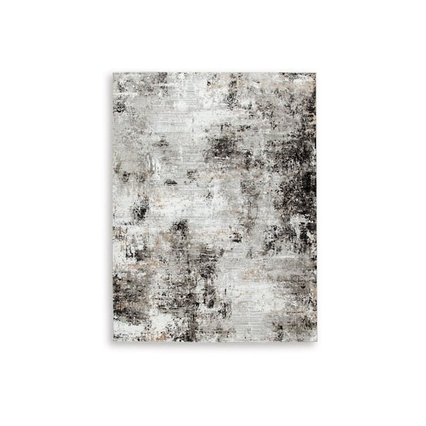 Signature DESIGN BY ASHLEY Langwell Gray 5 ft. x 7 ft. Abstract Area Rug