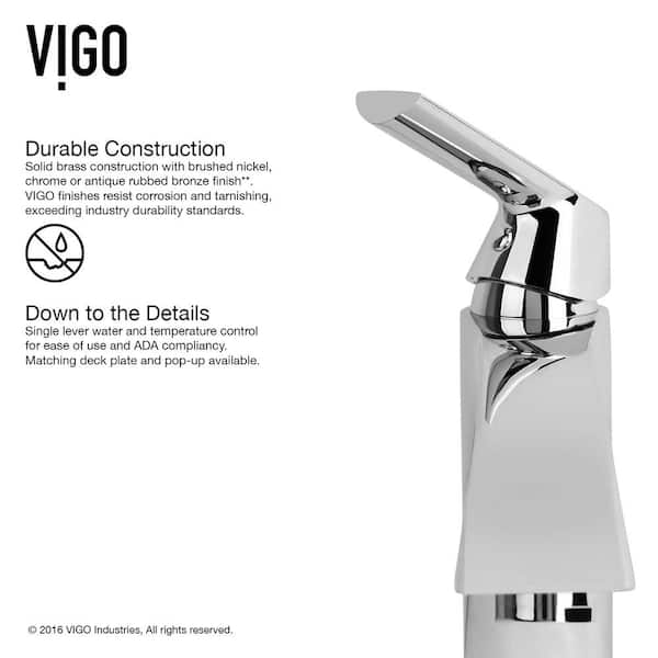 VIGO Linus Single Hole Single-Handle shops Vessel Bathroom Faucet in Brushed Nickel