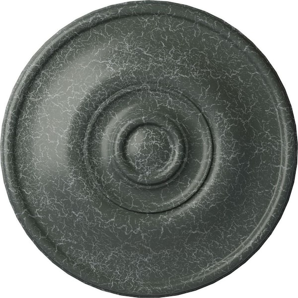 Ekena Millwork 3/8" x 11-3/4" x 11-3/4" Polyurethane Jefferson Ceiling Medallion, Athenian Green Crackle