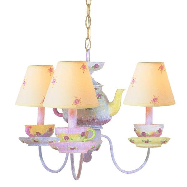 Bel Air Lighting 3-Light Multi Color Tea Cups Chandelier