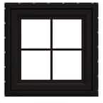 24 in. x 24 in. V-4500 Series Black FiniShield Vinyl Awning Window with Colonial Grids/Grilles