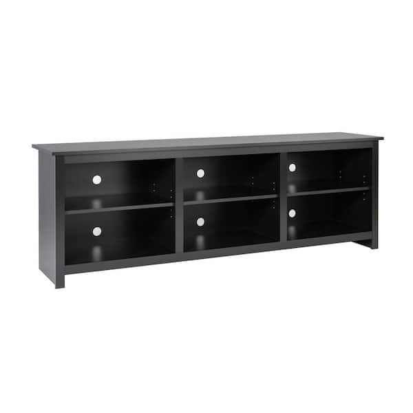 Prepac Sonoma 72 in. Black Composite TV Stand Fits TVs Up to 80 in. with Cable Management