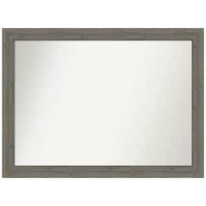 Fencepost Grey Narrow 42.5 in. W x 31.5 in. H Rectangle Non-Beveled Wood Framed Wall Mirror in Gray