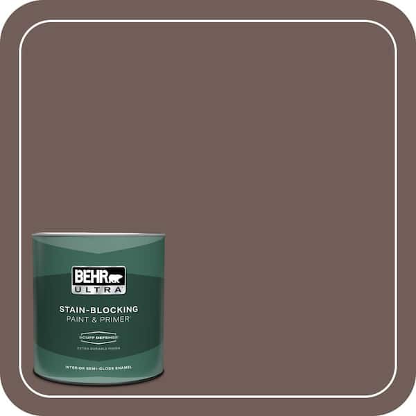 BEHR ULTRA 1 qt. #750B-6 Tree Bark Extra Durable Semi-Gloss Enamel Interior Paint & Primer