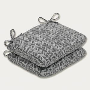 18.5 in. x 15.5 in. Outdoor Dining Chair Cushion in Grey/Ivory (Set of 2)