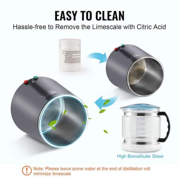 VEVOR Water Distiller 16-Cups Gray Purifier Filter 11.02 in. W