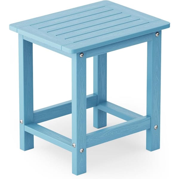 Mximu 16.73 in. H Blue Square Single Layer Plastic Adirondack Outdoor Patio Side Table