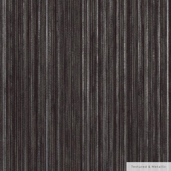 Metallic Black Faux Grasscloth Vinyl Peel and Stick Textured Wallpaper Roll (Covers 28 sq. ft.)
