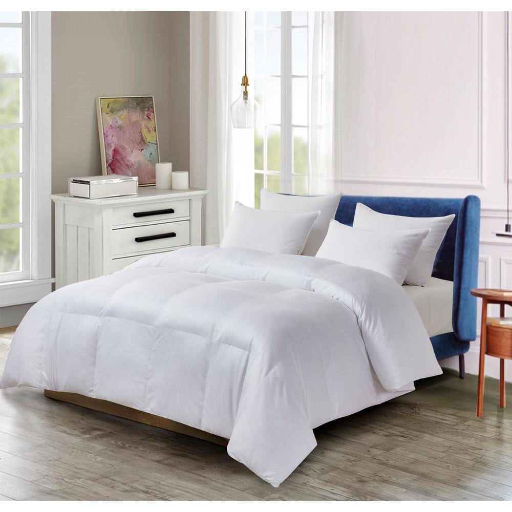 Twin White Microfiber Down Alternative Comforter Set