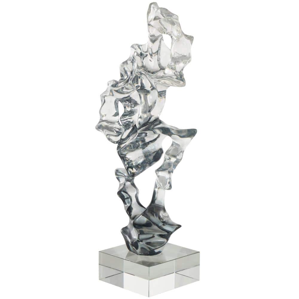 Litton Lane Clear Glass Handmade Freeform Abstract Sculpture with