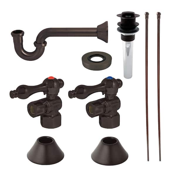 Kingston Brass Trimscape Traditional Plumbing Sink Trim Kit 1-1/4 in. Brass with P- Trap and Overflow Drain in Oil Rubbed Bronze