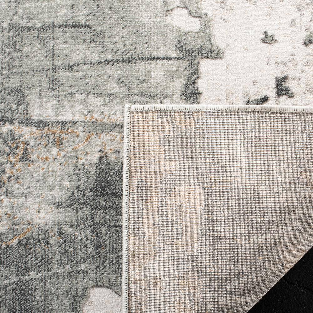 Gray and Beige Abstract Synthetic Runner Rug, 2' x 20'