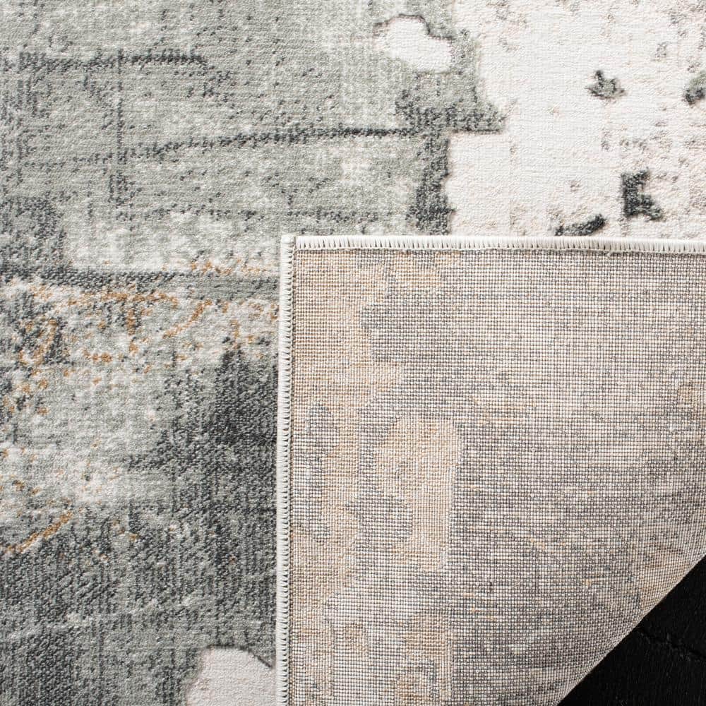 Reversible Vogue Abstract Gray 3' x 5' Synthetic Area Rug