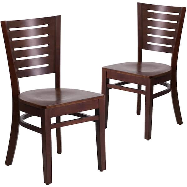 Carnegy Avenue Walnut Wood Seat/Walnut Wood Frame Restaurant Chairs (Set of 2)