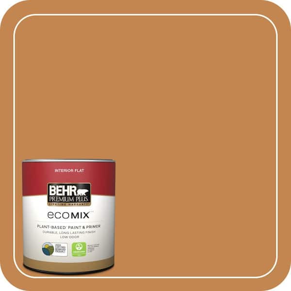 1 qt. #PPU4-03 Butter Rum Flat EcoMix Plant-Based Interior Paint & Primer