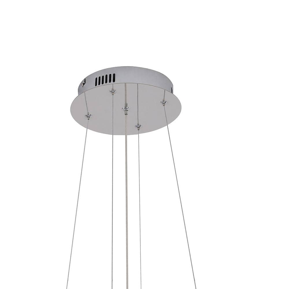 Elegant Chrome 24" LED Chandelier with Beaded Diffuser